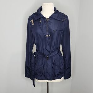 The Limited Lightweight Belted Jacket Size Small Navy Everyday Casual